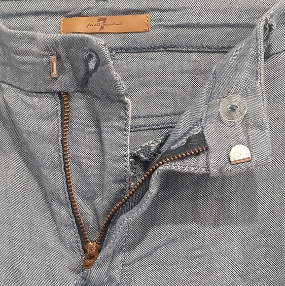 7 For All Mankind Women's Pants Cropped Capri's Blue Cotton Linen Size 27 - Picture 6 of 8